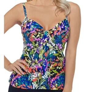 NWT Island Escape Women’s Floral Swim Top 6